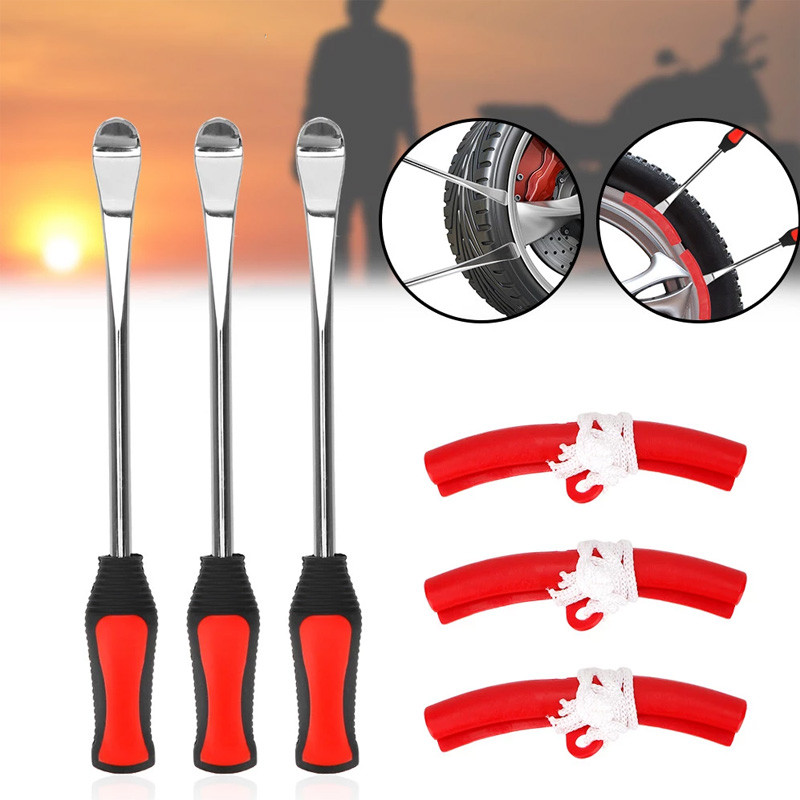 Protector de jantă nou-nouț Unelte pentru pârghia pentru schimbarea anvelopei Kit auto linguriță pentru anvelope Pârghii pentru schimbarea anvelopelor pentru bicicletă