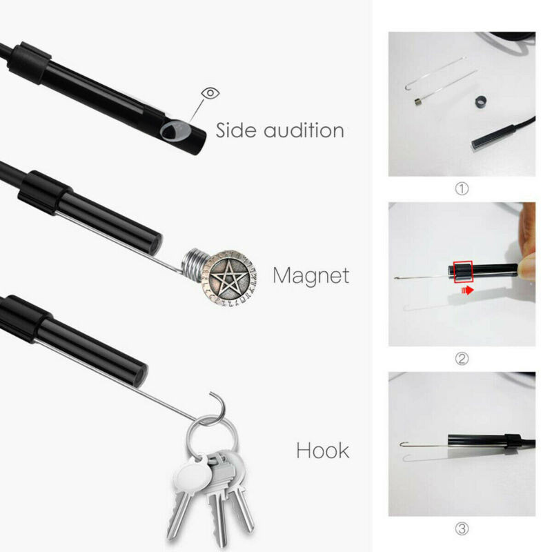 3 az 1-ben Tpye-c USB endoszkópos kamera HD kamerafej IP67 vízálló borescope videovizsgálat 6 LED-del állítható Android rendszerhez