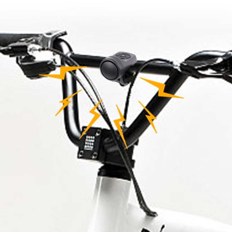 Claxon electric pentru bicicletă reîncărcabilă prin USB, 4 moduri, claxon de alarmă antifurt pentru ciclism de munte, accesorii pentru biciclete