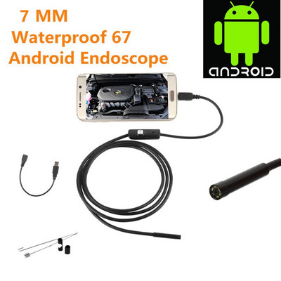 нов 2m за Android iPhone 7MM ендоскоп водоустойчив бороскоп инспекционна камера 8 LED дълго ефективно фокусно разстояние DFDF