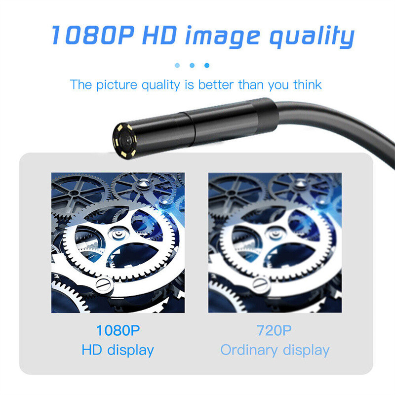 Ενδοσκόπιο οθόνης IPS 2,4" HD 1080P IP68 Αδιάβροχη κάμερα Cable Pipe Sewer Sewer Car Industrial Inspection Borescope 8mm