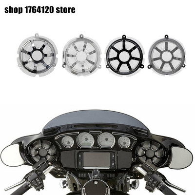 Priekinių garsiakalbių grotelių kaukių dangtelis juodas/chrominis CNC 2 vnt., skirtas Harley Touring Street Glide Electra Glide CVO Limited FLHTKSE 2014-Up