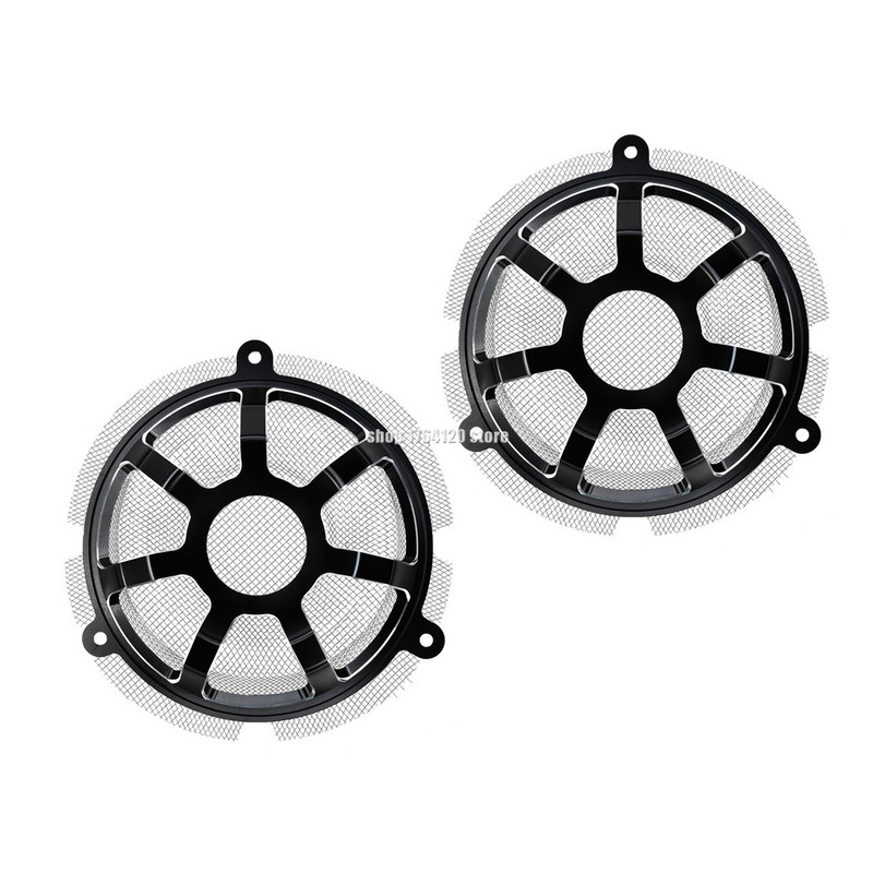 Capac masti pentru grilaj difuzor frontal negru/cromat CNC 2buc pentru Harley Touring Street Glide Electra Glide CVO Limited FLHTKSE 2014-Up