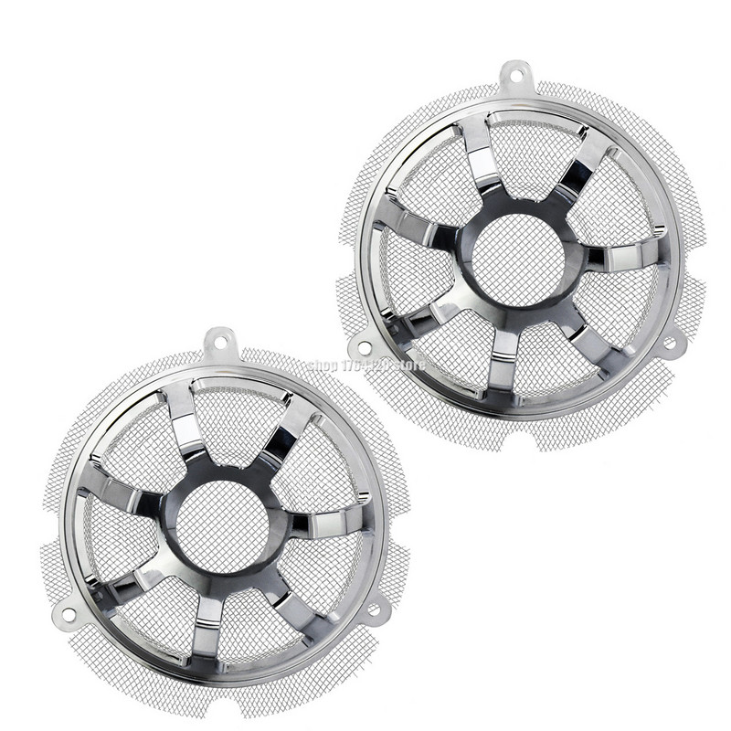 Capac masti pentru grilaj difuzor frontal negru/cromat CNC 2buc pentru Harley Touring Street Glide Electra Glide CVO Limited FLHTKSE 2014-Up