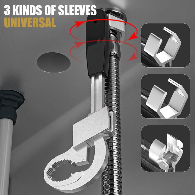 Cheie reglabilă multifuncțională universală din aliaj de aluminiu Cheie cu capăt deschis Cheie pentru țevi de apă Instrumente de mână pentru reparații pentru baie