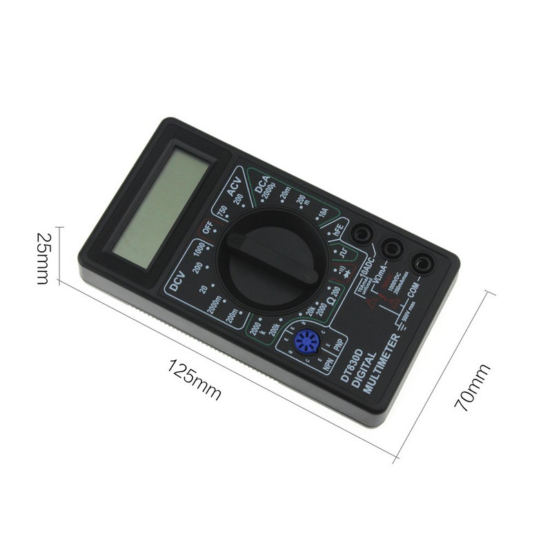DT-830D Mini multimetru digital de buzunar 1999 numără AC/DC Volt Amp Ohm Diodă hFE Tester de continuitate Ampermetru Voltmetru Ohmmetru