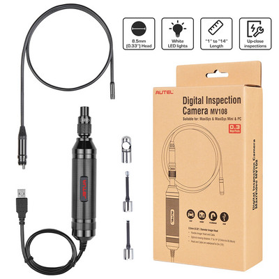 Autel MaxiVideo MV108 Automotive 8.5mm/0.33" Camera de inspecție digitală Endoscop Funcționează cu tablete Autel Model MK808BT MK906Pro