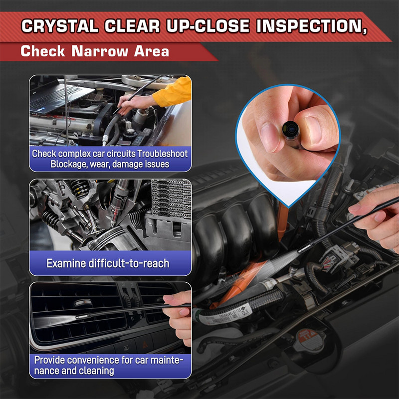 Autel MaxiVideo MV108 Automotive 8.5mm/0.33" Camera de inspecție digitală Endoscop Funcționează cu tablete Autel Model MK808BT MK906Pro