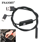 Συντήρηση οχήματος ενδοσκοπίου αυτοκινήτου κάμερα HD 7mm Μπορεί να γυρίσει φακό Επιθεώρηση ενδοσκοπίου Σωλήνας IP68 Αδιάβροχη κάμερα USB Snake