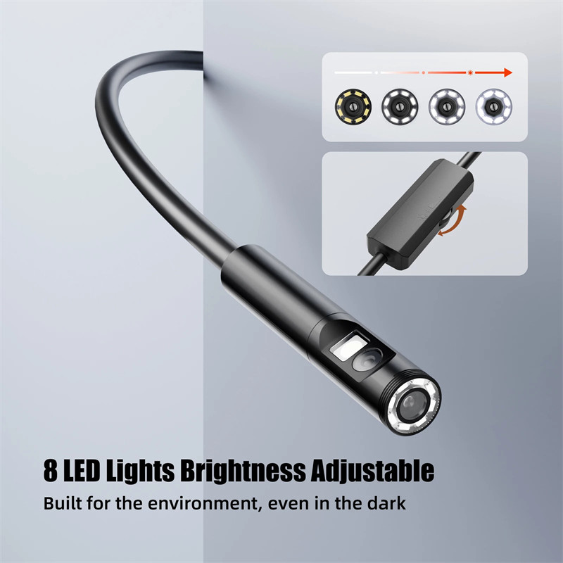 8mm 1/2/3.5/5/10 méter 9LED ipari endoszkóp 1080P HDBorescope vizsgáló kamera Micro USB Type-c autós kiegészítők