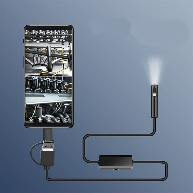 8mm 1/2/3.5/5/10 méter 9LED ipari endoszkóp 1080P HDBorescope vizsgáló kamera Micro USB Type-c autós kiegészítők