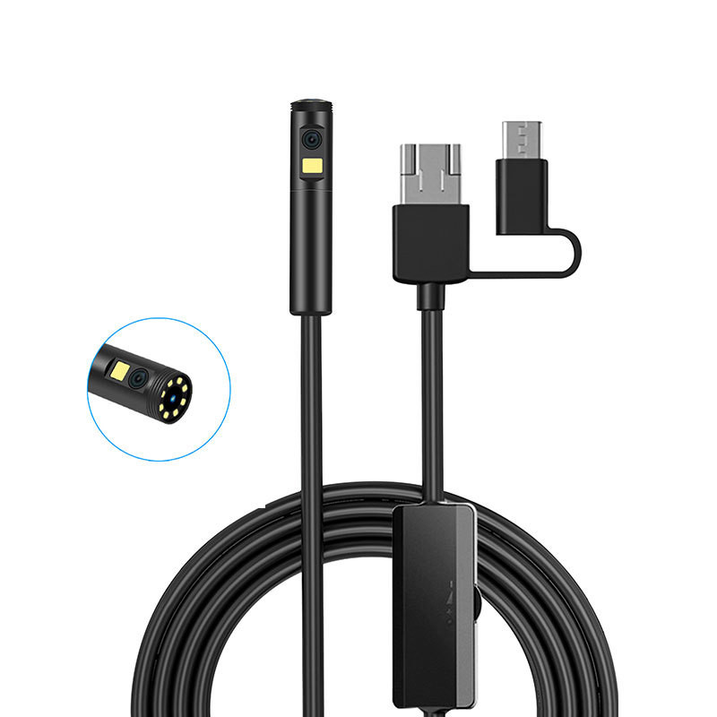 8mm 1/2/3.5/5/10 méter 9LED ipari endoszkóp 1080P HDBorescope vizsgáló kamera Micro USB Type-c autós kiegészítők