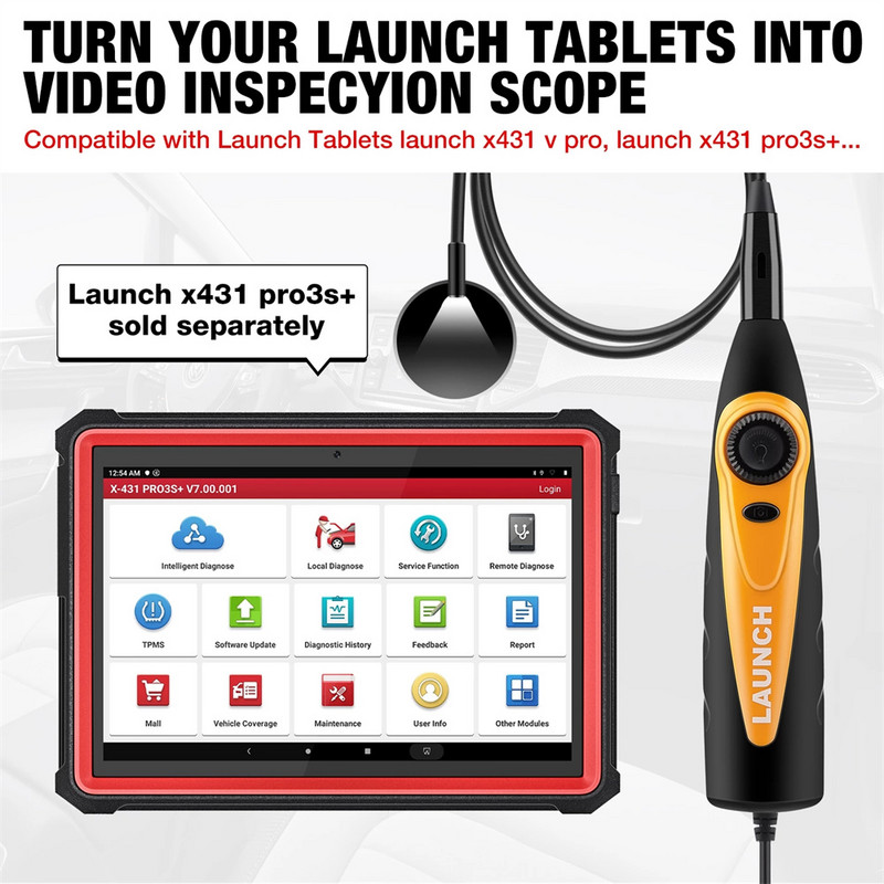 Originálny videoskop LAUNCH X431 VSP600 s HD kamerou, vodotesný IP67 a 6 LED diódami, nastaviteľná videoinšpekcia pre X431 V / PRO3S+ / PAD V