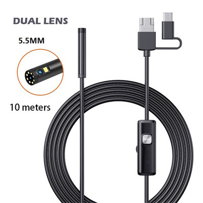 5,5 mm 1/2/3,5/5/10 metrov 9LED priemyselný endoskop 1080P HDboroskop inšpekčná kamera Micro USB Type-C autopríslušenstvo
