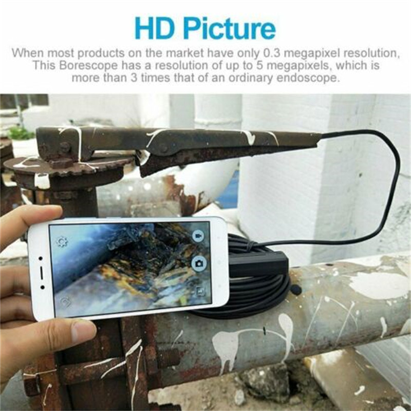 2/5/10M 8mm 8LED Endoscop industrial 1080P Wifi fără fir HD Boroscop Cameră de inspecție pentru iPhone Android iOS