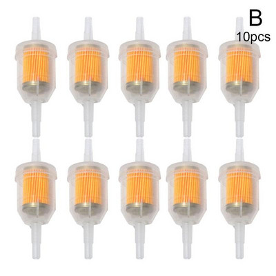 10 ks univerzálny radový plynový/palivový filter 6MM-8MM 1/4" pre kosačky na trávu, malý motor, autopríslušenstvo, motocyklové príslušenstvo, olej U6G4