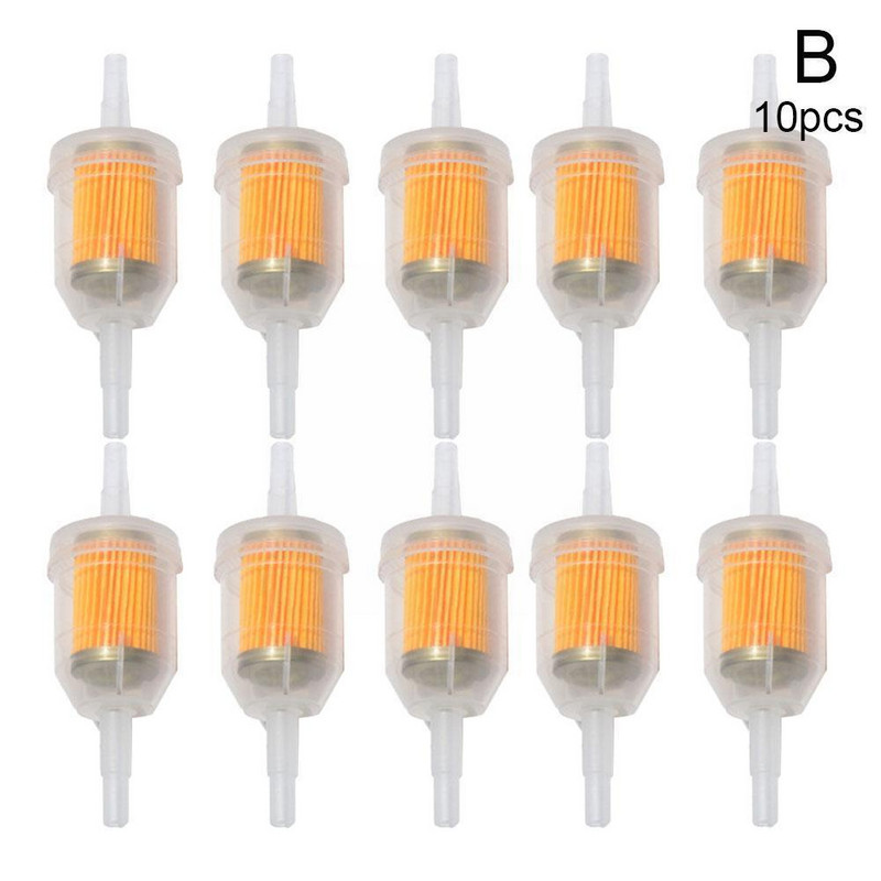 10 ks univerzálny radový plynový/palivový filter 6MM-8MM 1/4" pre kosačky na trávu, malý motor, autopríslušenstvo, motocyklové príslušenstvo, olej U6G4