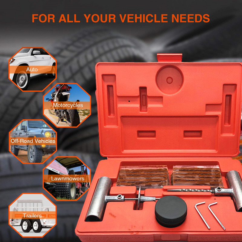 Sada na opravu pneumatík, auto, dodávka, motocykel, bicykel, náradie na opravu pneumatík, núdzová sada na opravu defektu bezdušovej pneumatiky