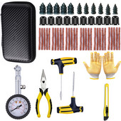 Sada náradia na opravu pneumatík automobilu, sada náradia na nanášanie klincov, zátka na prepichnutie bicykla, garážové kliešte s ihlovými čeľusťami, vákuový klinec s úložným vreckom