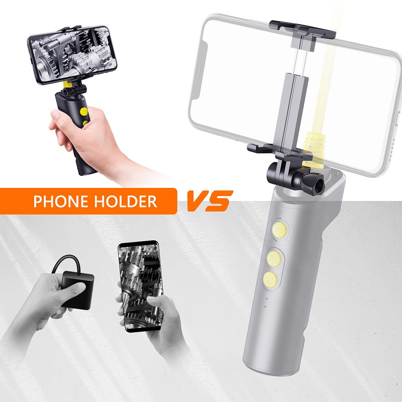 F280 Κάμερα διπλού φακού WIFI Inspection Endoscope HD1080P 8mm άκαμπτο καλώδιο Sanke Tube 9LED Αδιάβροχο σκελετό για Android Iphone