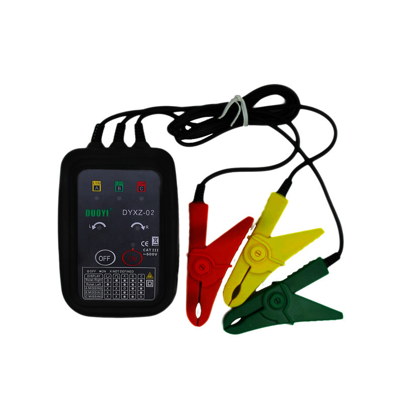 DYXZ-02 Bezkontaktný detektor, indikátor detektora, merač fázovej sekvencie, fázový merač, LED displej, 3-fázový tester