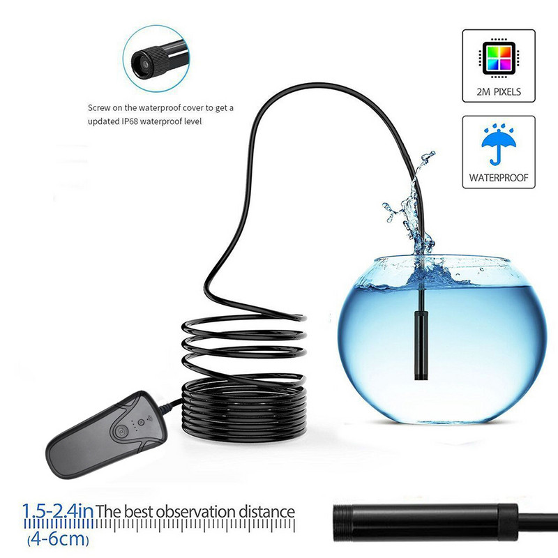 NOYAFA NF-Y130 dvigubo endoskopo kamera HD kietojo kabelio tikrinimo kameros LED boreskopas, skirtas Android kompiuterio endoskopui