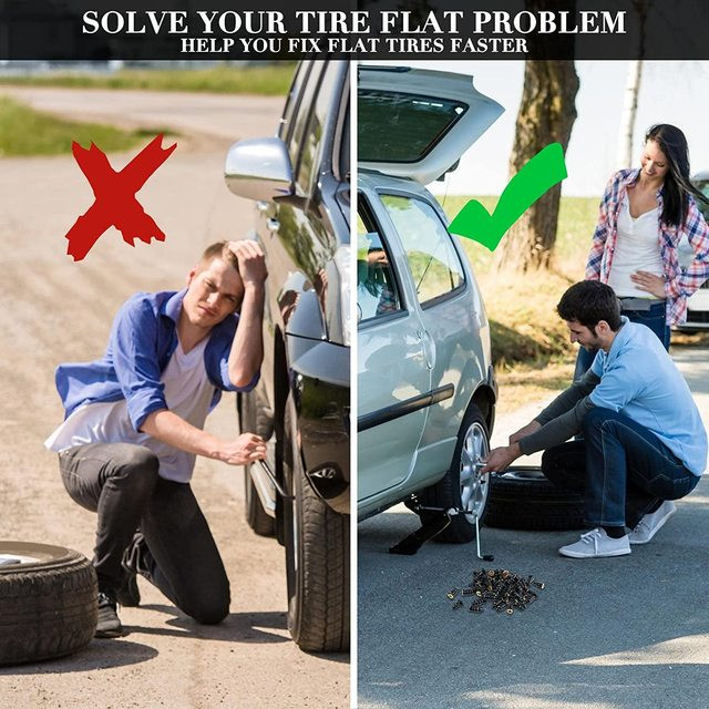 10 ks hrotov na pneumatiky automobilov, klince na opravu pneumatík automobilov, sada náradia na opravu hrotov Panzer, súprava na defekty pneumatík pre auto a motocykel