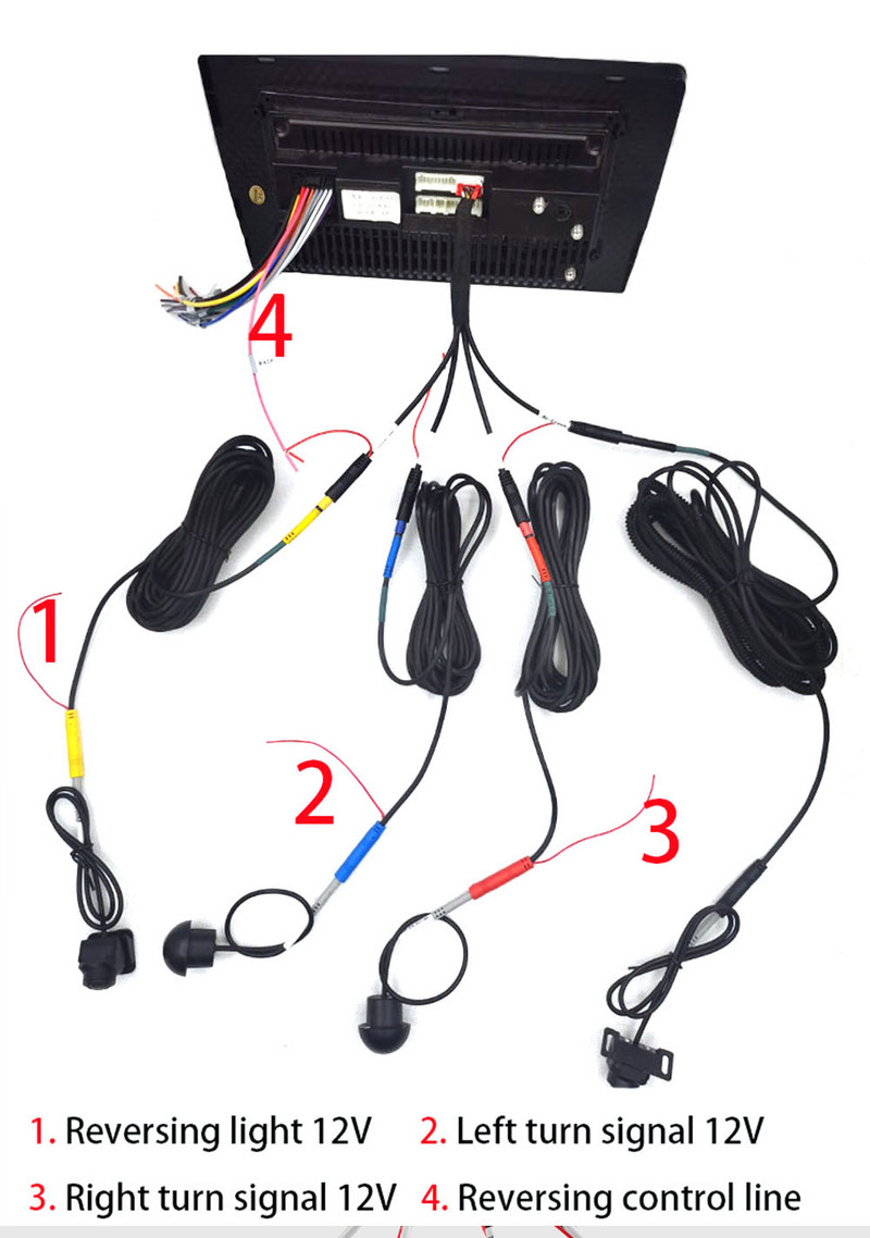 Auto 360 kaamera 1080p 3D WDR ruumilise vaate süsteem 4 kanaliga DVR salvesti Autoseiresüsteemi tarvikudAndroid sisseehitatud360