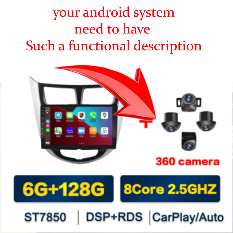Auto 360 kaamera 1080p 3D WDR ruumilise vaate süsteem 4 kanaliga DVR salvesti Autoseiresüsteemi tarvikudAndroid sisseehitatud360