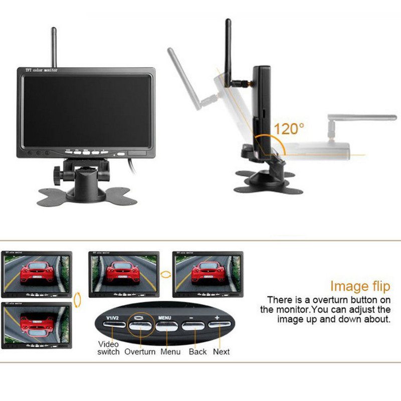 7-palcový HD auto parkovací systém pre nákladné vozidlá bezdrôtový monitor do auta s cúvacou kamerou monitoruje vozidlo s cúvacou kamerou a monitoruje auto s Wifi