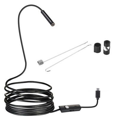Automašīnas mini USB endoskopa C tipa kamera 0,3 MP čūskas pārbaudes kamera, ūdensnecaurlaidīgs boreskops ar 6 regulējamām LED gaismām operētājsistēmai Android