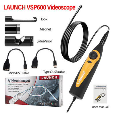 Για LAUNCH VSP600 Videoscope Camera Endoscope Car Inspection Mirror Flexible IP67 Waterproof 6LED Adjustable