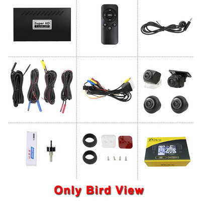 Auto 2D priestorový obraz Panoramatický záznamník 360 ° letecký pohľad systém Auto kamera s DVR kamerou s nočným videním 1080P Panoramatický systém