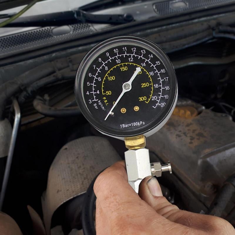 Gépjárműipari precíz hengernyomásmérő 0-300 PSI motorteszter Motor hengervizsgáló eszköz Motornyomás