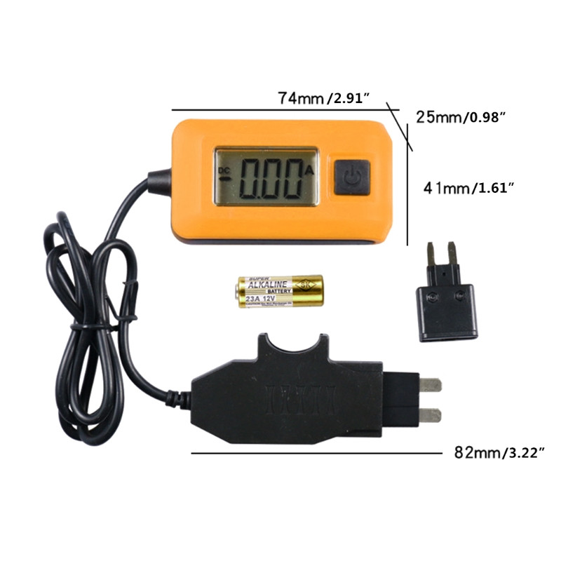 12V AE150 Tester de curent pentru mașină Lampă multimetru Instrument de reparare a mașinii Prin instrument de diagnosticare a siguranței 12V 23A Interval de măsurare 0,01A ~ 19,99A