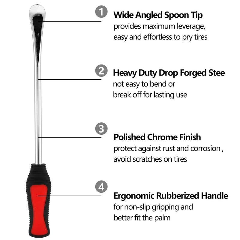 Instrument de reparare a anvelopelor pentru motociclete Pârghii pentru schimbarea anvelopei Kit de anvelope cu lingură automată 30CM Pârghii pentru anvelope pentru bicicletă Protector pentru jante cu lingură Instrument pentru repararea anvelopei