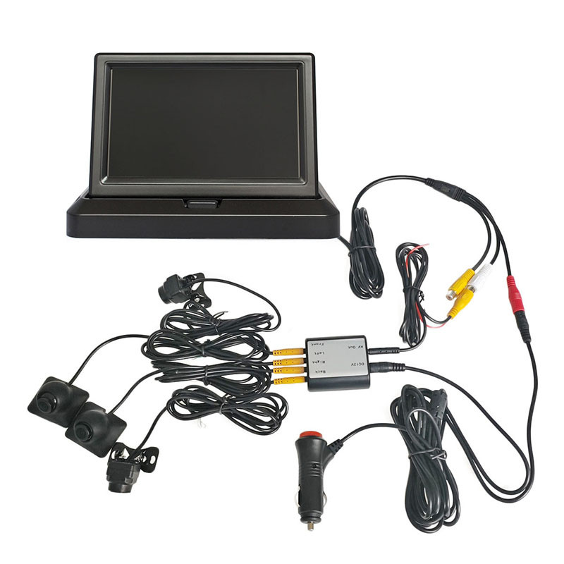 DIYKIT 5-инчов AHD IPS Foldabel автомобилен монитор 1920*1080P преден / страничен / заден изглед AHD Starlight Night Vision Автомобилна камера Водоустойчив