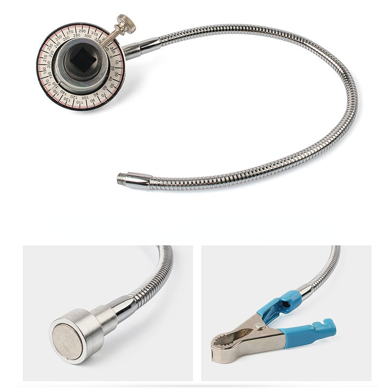 Instrument profesional de măsurare Instrument de măsurare a unghiului cuplului de acționare 360° reglabil 1/2" Set de chei cuplumetru de antrenare Instrument profesional de măsurare