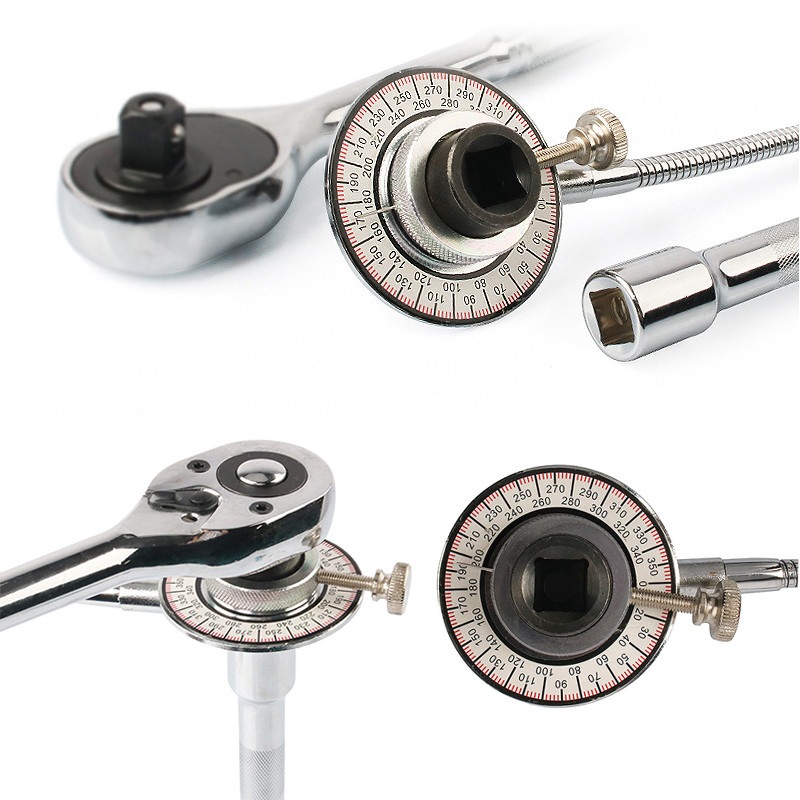 Instrument profesional de măsurare Instrument de măsurare a unghiului cuplului de acționare 360° reglabil 1/2" Set de chei cuplumetru de antrenare Instrument profesional de măsurare