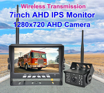 DIYKIT 1280x720 Безжичен 7-инчов AHD IPS DVR Монитор Нощно виждане Реверсивно резервно записващо устройство Wifi Камера за автобус, кола, камион