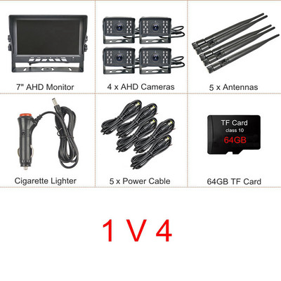 DIYKIT 1280x720 juhtmevaba 7-tolline AHD IPS DVR monitor Öönägemine tagurpidi varukoopia salvestaja Wifi kaamera bussiauto veokile