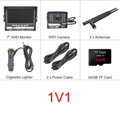 DIYKIT 1280x720 juhtmevaba 7-tolline AHD IPS DVR monitor Öönägemine tagurpidi varukoopia salvestaja Wifi kaamera bussiauto veokile