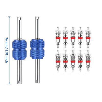 Εργαλείο αφαίρεσης πυρήνα βαλβίδας ελαστικών αυτοκινήτου με λαβή 2 τεμαχίων Εργαλεία επισκευής ελαστικών μονής κεφαλής με πυρήνες βαλβίδας 10 τεμαχίων - Εργαλείο βαλβίδας Schrader