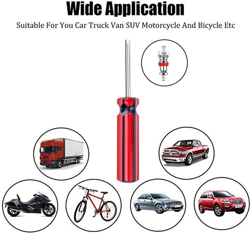 Εργαλείο αφαίρεσης πυρήνα βαλβίδας ελαστικών αυτοκινήτου με λαβή 2 τεμαχίων Εργαλεία επισκευής ελαστικών μονής κεφαλής με πυρήνες βαλβίδας 10 τεμαχίων - Εργαλείο βαλβίδας Schrader