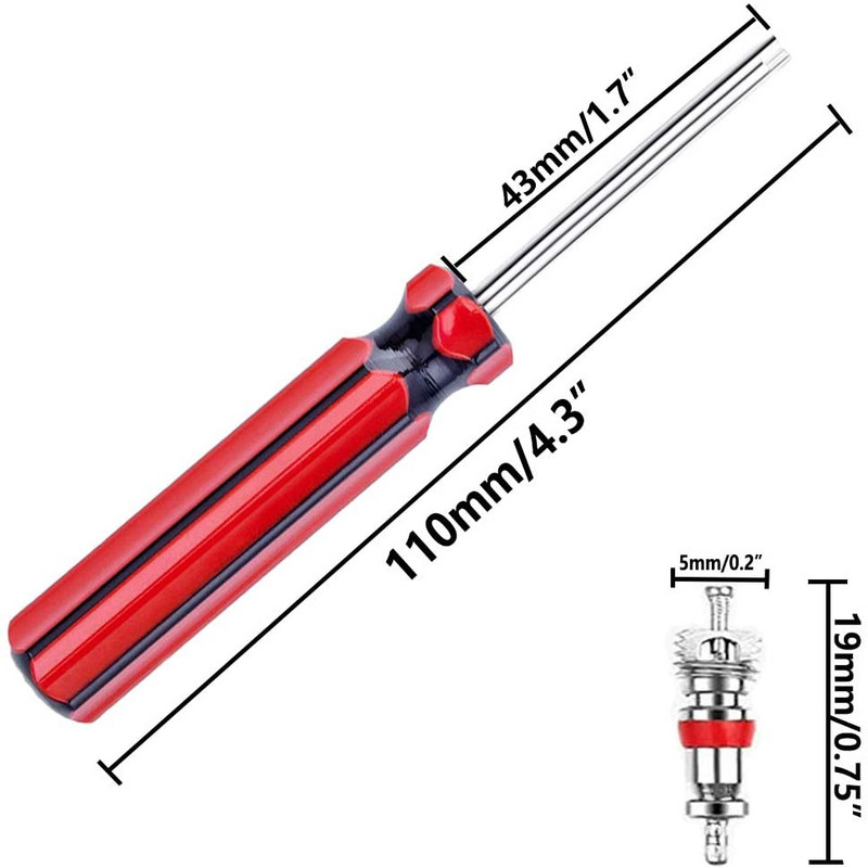 Εργαλείο αφαίρεσης πυρήνα βαλβίδας ελαστικών αυτοκινήτου με λαβή 2 τεμαχίων Εργαλεία επισκευής ελαστικών μονής κεφαλής με πυρήνες βαλβίδας 10 τεμαχίων - Εργαλείο βαλβίδας Schrader
