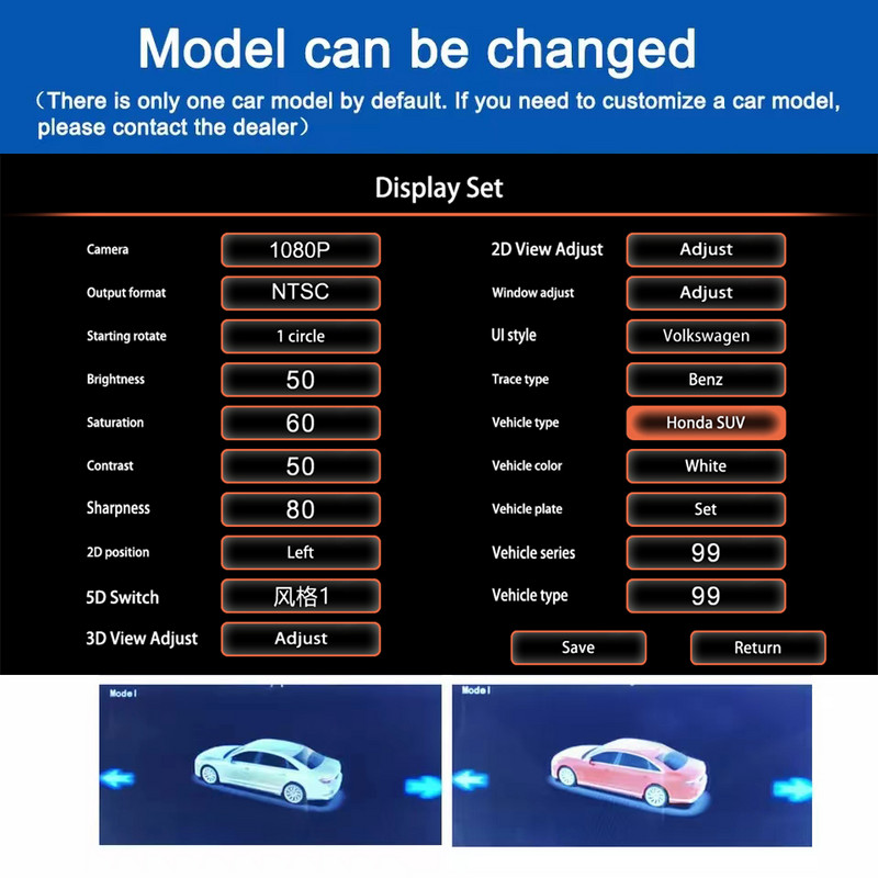 Κάμερα 5D 360 για αυτοκίνητο 12 Κουμπί κουμπιού όψης 360 Πανοραμική Όλη τη νυχτερινή όραση 2- 24 ώρες Στάθμευση Κάμερα επιτήρησης Σύστημα Dvr