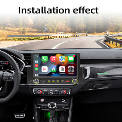 Радио за кола Мултимедия Видео MP5 плейър Кабелен Carplay Автомобилен Универсален 6,2-инчов сензорен екран Bluetooth Mirror Link