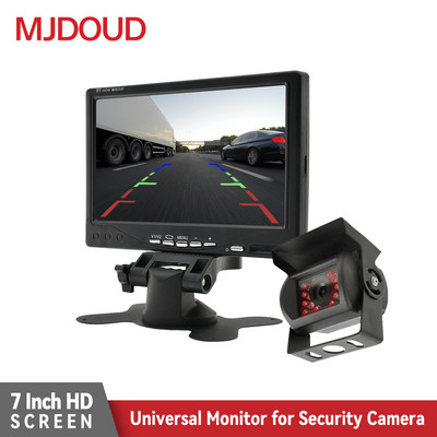 MJDOUD 7-tolline monitor turvakaamerale Universaalne 7" HD-ekraaniga automonitor 1024*600 parkimisabi tagakaamera koos monitoriga