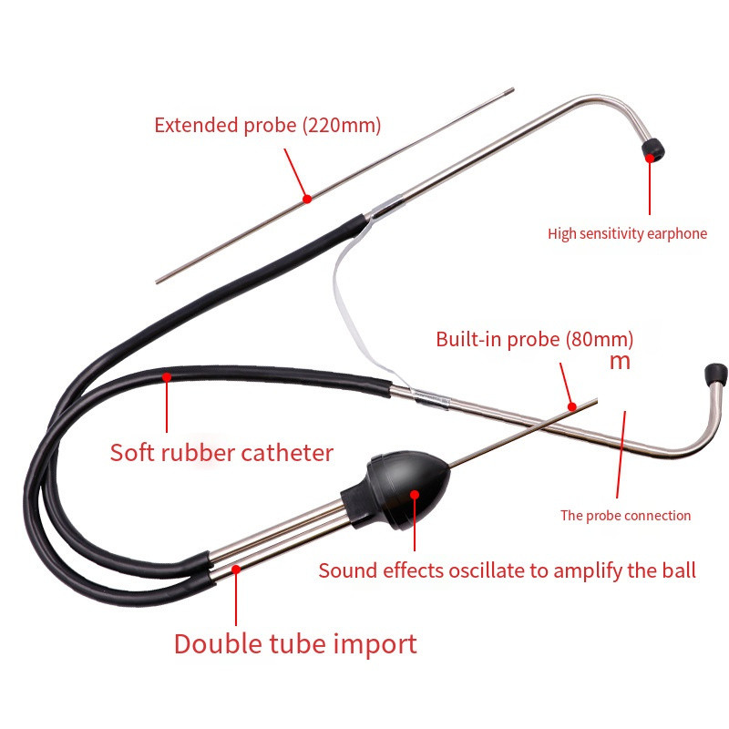 Επαγγελματικό αυτόματο κύλινδρο στηθοσκόπιο Mechanics Στηθοσκόπιο Μπλοκ κινητήρα αυτοκινήτου Διαγνωστικό εργαλείο ακοής αυτοκινήτου