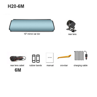 HGDO Dash Cam με βάση 10" Κάμερα οπισθοπορείας Οθόνη πίσω κάμερας αυτοκινήτου 1080P Video Recorder μπροστινή και πίσω θήκη Avto Dvr